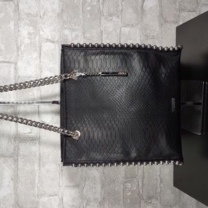 Aldo Snake Embossed Faux Leather Tote/Shoulder Bag w/Silver Ball Edging